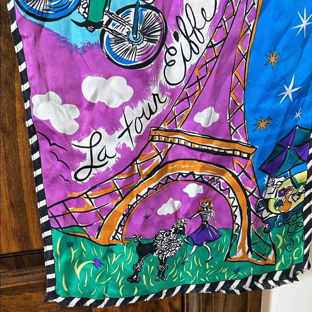 Oscar de la Renta Studio Multicolor Scarf *****has flaws***** Vintage - Picture 12 of 15